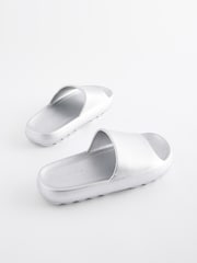 Silver Metallic Beach Chunky Sliders - Image 3 of 5