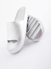 Silver Metallic Beach Chunky Sliders - Image 5 of 5