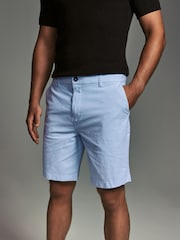 Navy/Light Blue Oxford Slim Fit Stretch Chino Shorts 2 Pack - Image 2 of 11