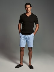 Navy/Light Blue Oxford Slim Fit Stretch Chino Shorts 2 Pack - Image 5 of 11
