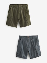 Grün & Blau - Cargo-Shorts aus 100 % Baumwolle im 2er-Pack - Bild 1 von 11