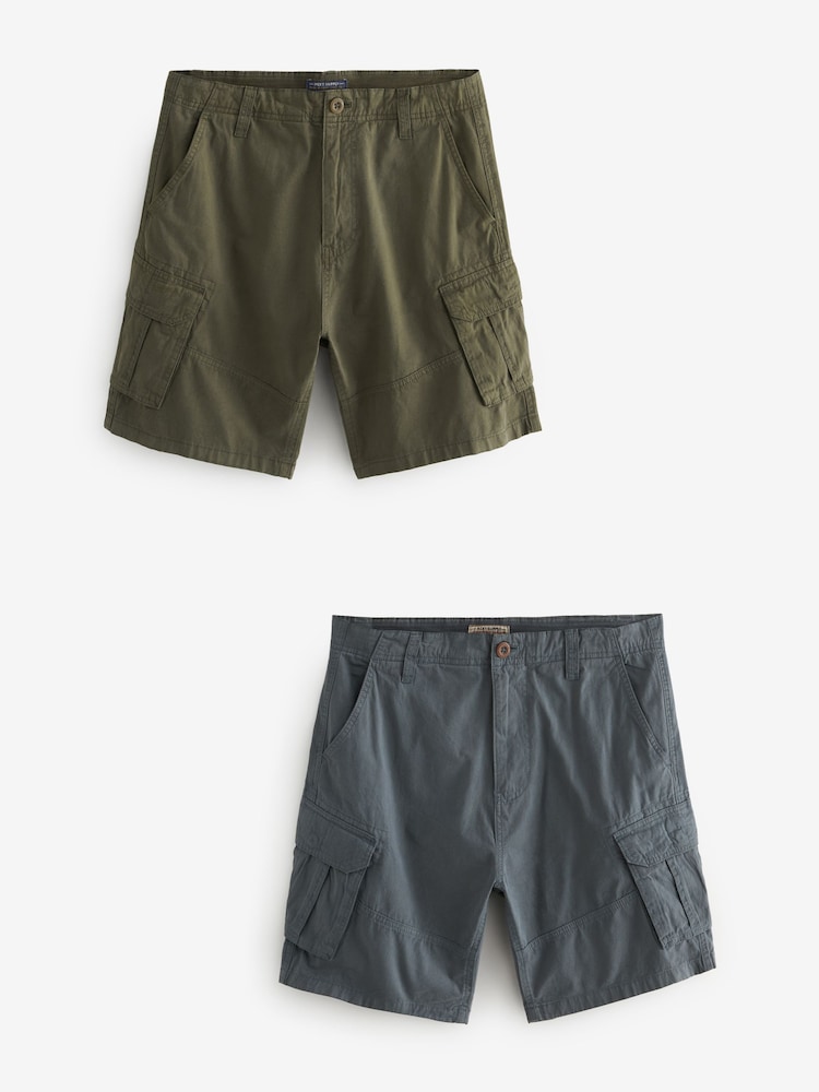 Grün & Blau - Cargo-Shorts aus 100 % Baumwolle im 2er-Pack - Bild 1 von 11 Grün & Blau - Cargo-Shorts aus 100 % Baumwolle im 2er-Pack - Bild 1 von 11