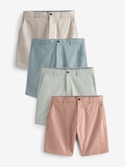 Multi Pastel Slim Fit Stretch Chino Shorts 4 Pack - Image 1 of 9