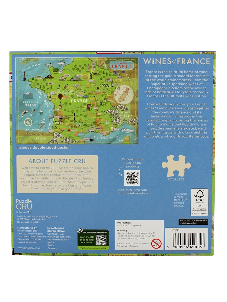 Ginger Fox Puzzle Cru Wines Of France - Image 2 of 6 Ginger Fox Puzzle Cru Wines Of France - Image 2 of 6