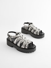 Pewter Forever Comfort® Chunky Strappy Sandals - Image 3 of 8