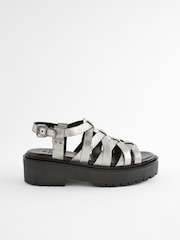 Pewter Forever Comfort® Chunky Strappy Sandals - Image 4 of 8