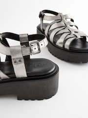 Pewter Forever Comfort® Chunky Strappy Sandals - Image 7 of 8