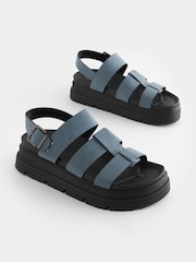 Blue Regular/Wide Fit Gladiator Chunky Platform Sandals - Image 2 of 6