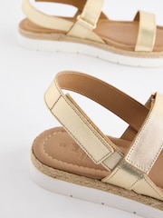 Gold Forever Comfort® Leather Velcro Straps Sandals - Image 6 of 7