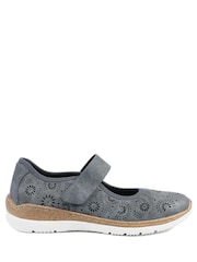 Pavers Blue Cushioned Touch Fasten Mary Janes Shoes - Image 1 of 5