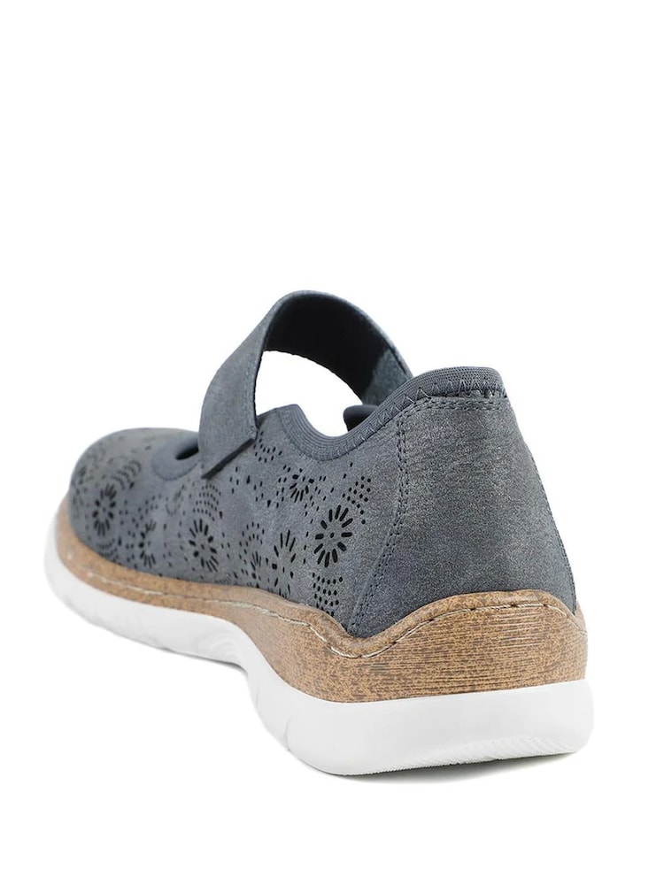 Pavers Blue Cushioned Touch Fasten Mary Janes Shoes - Image 5 of 5