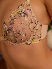 Multi Non Pad Plunge Neon Embroidery Bra - Image 5 of 8