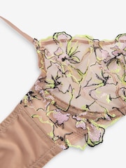 Multi Non Pad Plunge Neon Embroidery Bra - Image 8 of 8