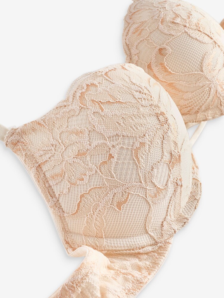 Cream Super Push Up Floral Lace Bra - Image 7 of 7