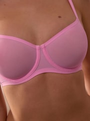 Bright Pink Non Pad Balcony Invisible Bonded Mesh Balcony Bra - Image 5 of 7