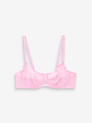 Bright Pink Non Pad Balcony Invisible Bonded Mesh Balcony Bra - Image 6 of 7