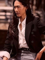 Mint Velvet Black Longline Blazer - Image 1 of 2