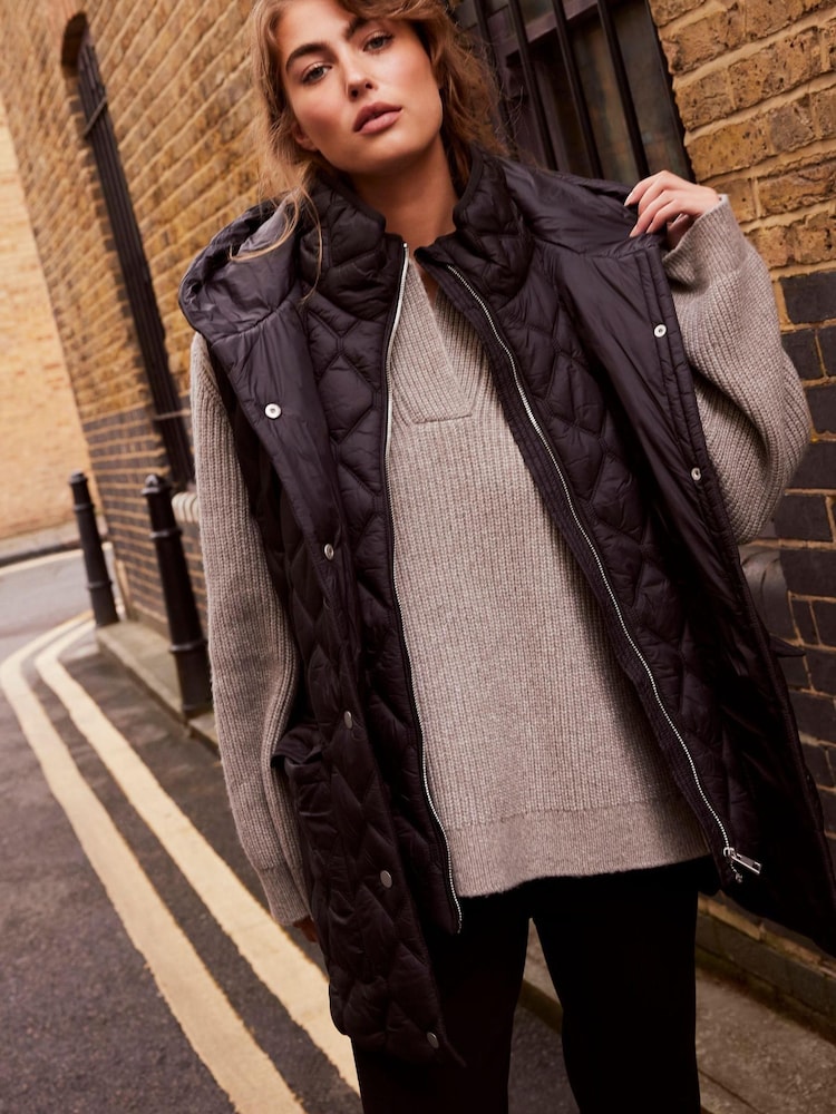 Mint Velvet Black Utility Padded Gilet - Image 1 of 4
