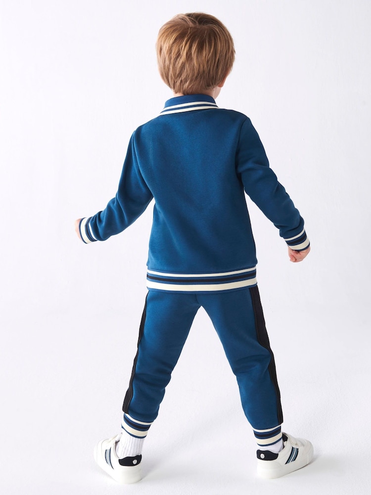 River Island Blue Mini Boys Tipped Sweat and Jogger Set - Image 2 of 6 River Island Blue Mini Boys Tipped Sweat and Jogger Set - Image 2 of 6