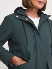 JD Williams Blue Fleece Lined Coated Parka - Image 3 of 4