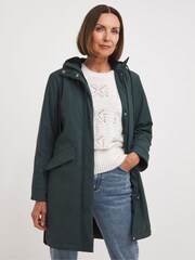 JD Williams Blue Fleece Lined Coated Parka - Image 4 of 4