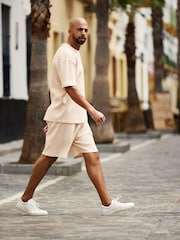 Ecru White Jersey Waffle Shorts - Image 2 of 8