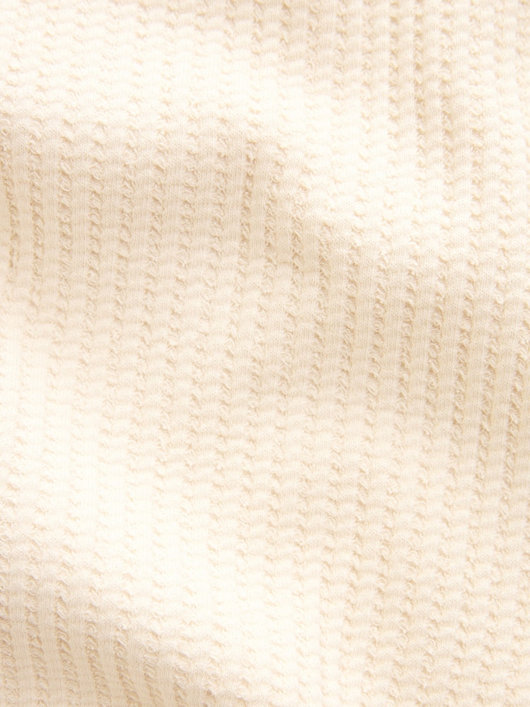 Ecru White Jersey Waffle Shorts - Image 8 of 8