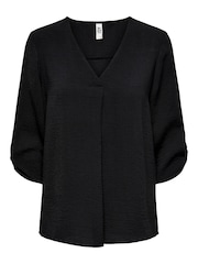 JDY Black Woven V-Neck Top - Image 5 of 5