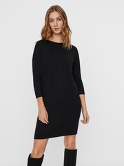 VERO MODA Black 3/4 Sleeve Knitted Dress - Image 1 of 5