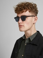JACK & JONES Black Retro Sunglasses - Image 1 of 2