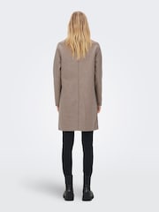 ONLY Taupe Tailored Relaxed Lightweight Coat - Image 2 of 5