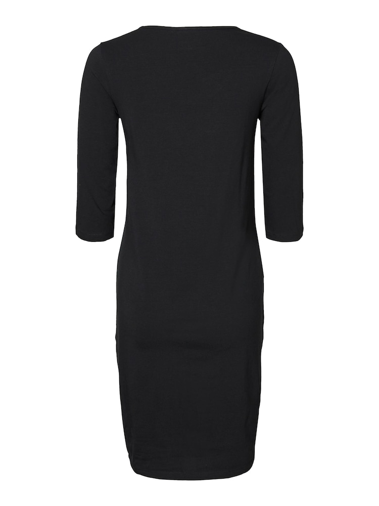 Mamalicious Black Maternity 3/4 Sleeve Dress - Image 6 of 6