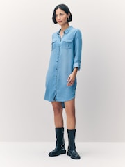VERO MODA Blue Denim Shirt Dress - Image 2 of 6