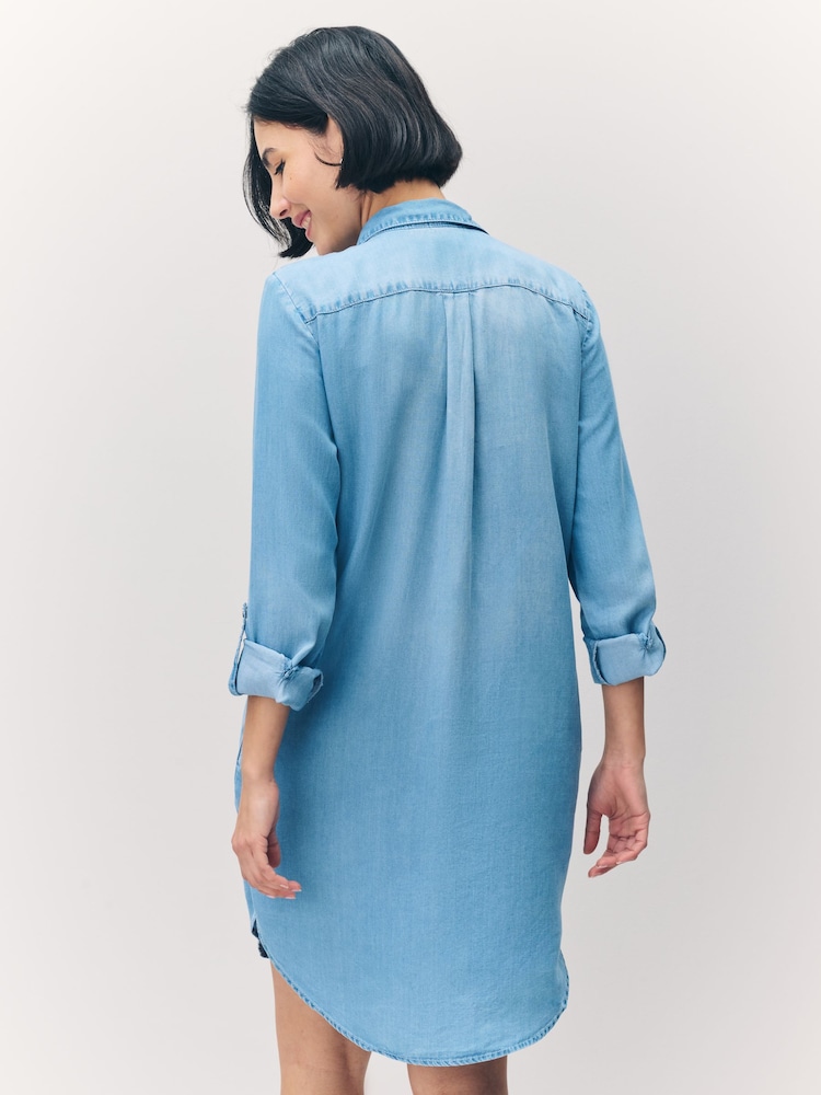 VERO MODA Blue Denim Shirt Dress - Image 3 of 6