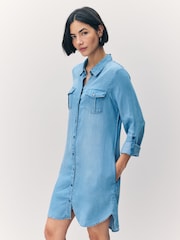 VERO MODA Blue Denim Shirt Dress - Image 5 of 6