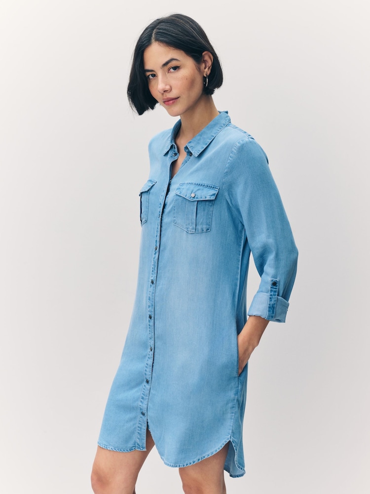 VERO MODA Blue Denim Shirt Dress - Image 5 of 6