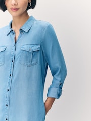 VERO MODA Blue Denim Shirt Dress - Image 6 of 6