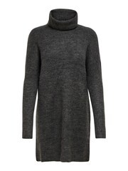ONLY Grey Knitted Roll Neck Jumper Dress - Image 7 of 7
