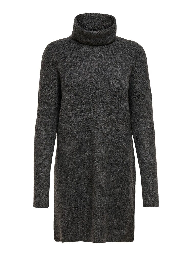 ONLY Grey Knitted Roll Neck Jumper Dress - Image 7 of 7