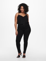 ONLY Curve Black High Waist Skinny Jeans - Image 1 of 7