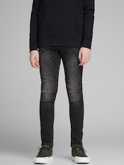 JACK & JONES JUNIOR Liam Skinny 100% Cotton Black Jeans - Image 1 of 5