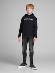 JACK & JONES JUNIOR Liam Skinny 100% Cotton Black Jeans - Image 3 of 5