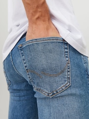 JACK & JONES Blue Distressed Wash Glenn Slim Fit Jeans - Image 5 of 7
