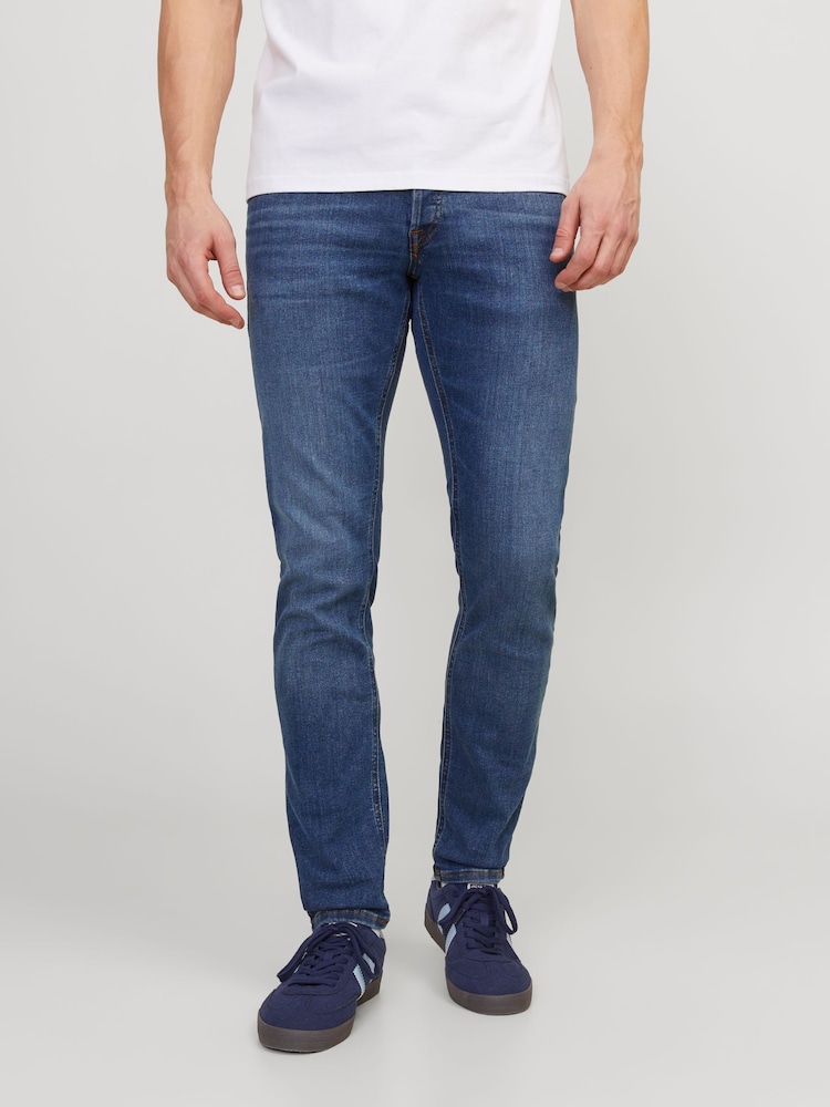 JACK & JONES Washed Blue Glenn Slim Fit Jeans - Image 1 of 8