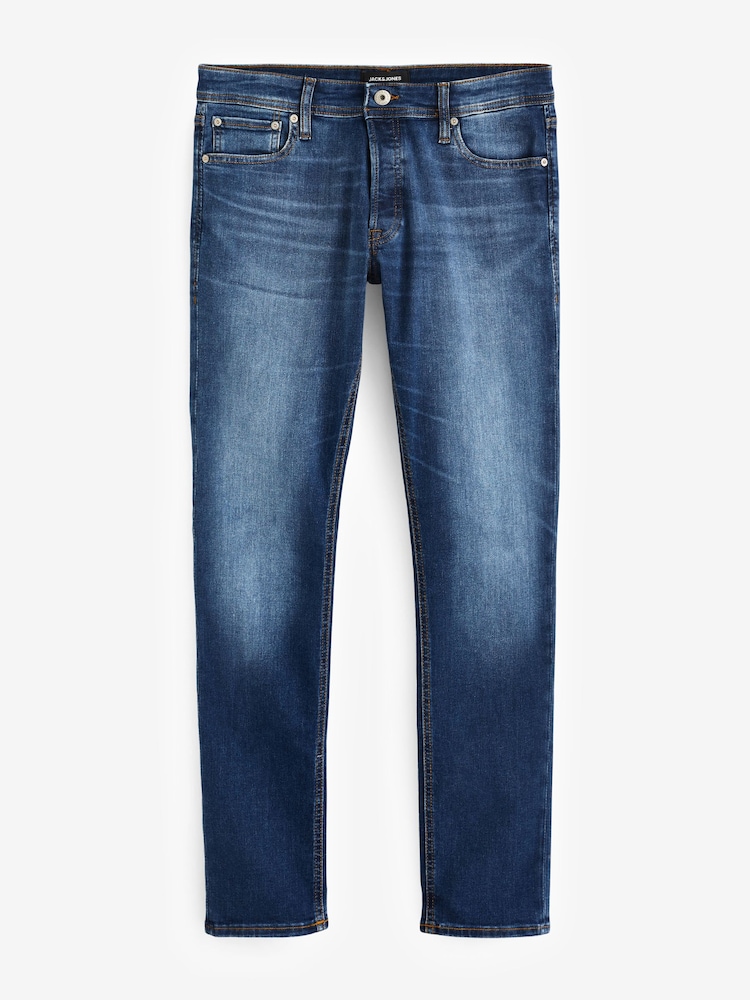 JACK & JONES Washed Blue Glenn Slim Fit Jeans - Image 3 of 4