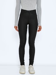 NOISY MAY Black Callie High Waist Coated Skinny Jeans - Image 1 of 6