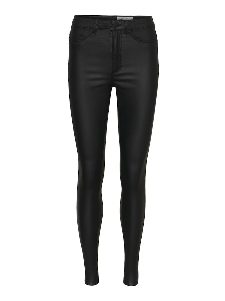 NOISY MAY Black Callie High Waist Coated Skinny Jeans - Image 6 of 6