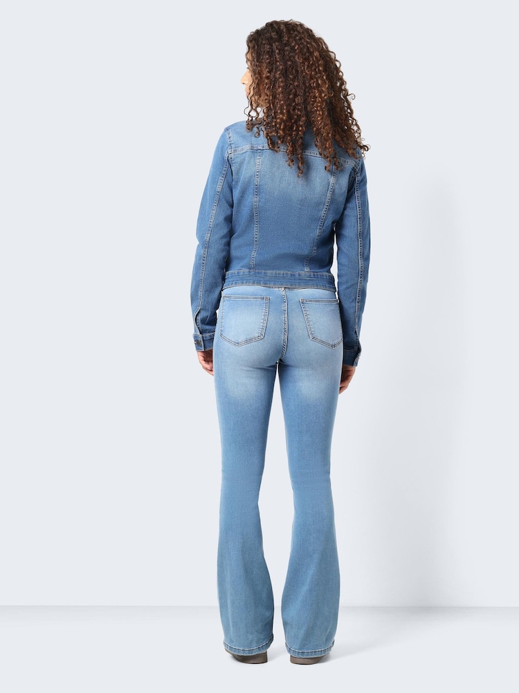 NOISY MAY Navy Blue Fitted Denim Jacket - Image 2 of 7