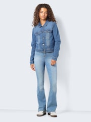 NOISY MAY Navy Blue Fitted Denim Jacket - Image 3 of 7