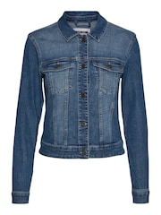 NOISY MAY Navy Blue Fitted Denim Jacket - Image 6 of 7